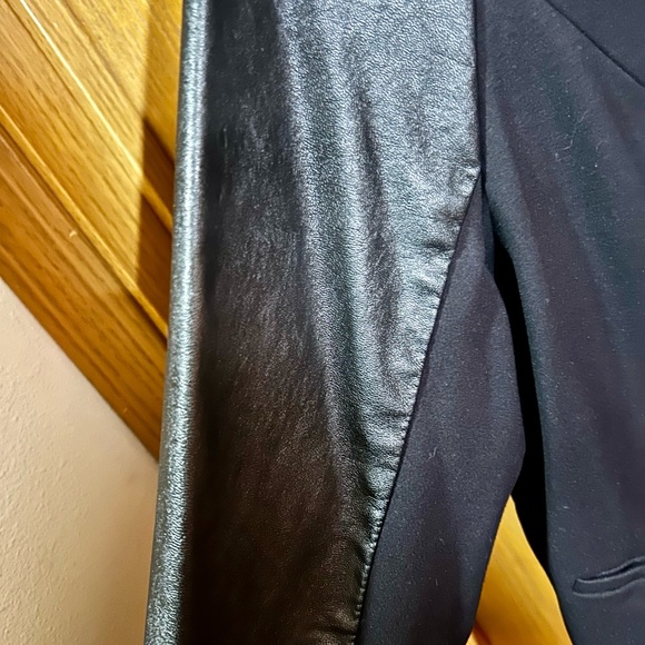 Torrid Black Blazer with Faux Leather Sleeves - Picture 3 of 4